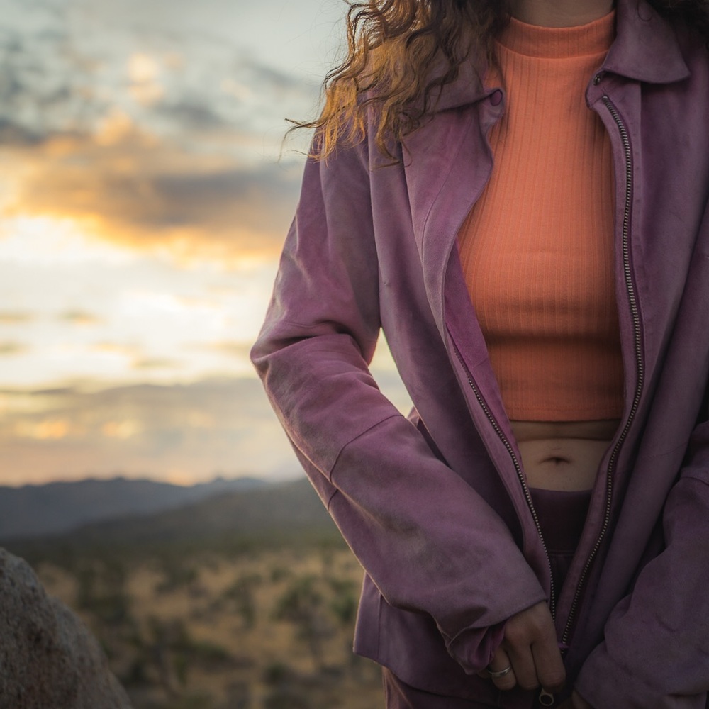 Vintage Pink Suede Jacket 🔮